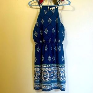 Blue Floral Dress (Size Medium)